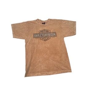 Harley Davidson Smokey Mountain Tshirt Y2K style Tan Size Pigeon Forge Sz Small